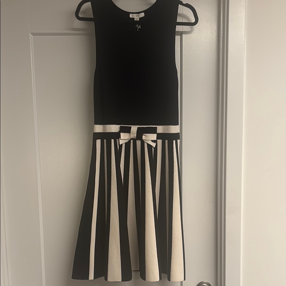 1901 Black and Cream Striped Dress